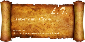 Lieberman Tünde névjegykártya