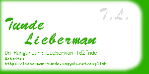 tunde lieberman business card